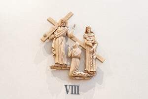 Stations of the Cross from Sts. Cyril and Methodius on display at Holy Family Parish in Poland.