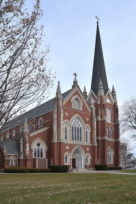 The edifice of the Basilica of St. John the Baptist, in Canton