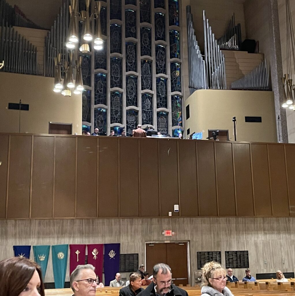 View of the choir loft from the pews