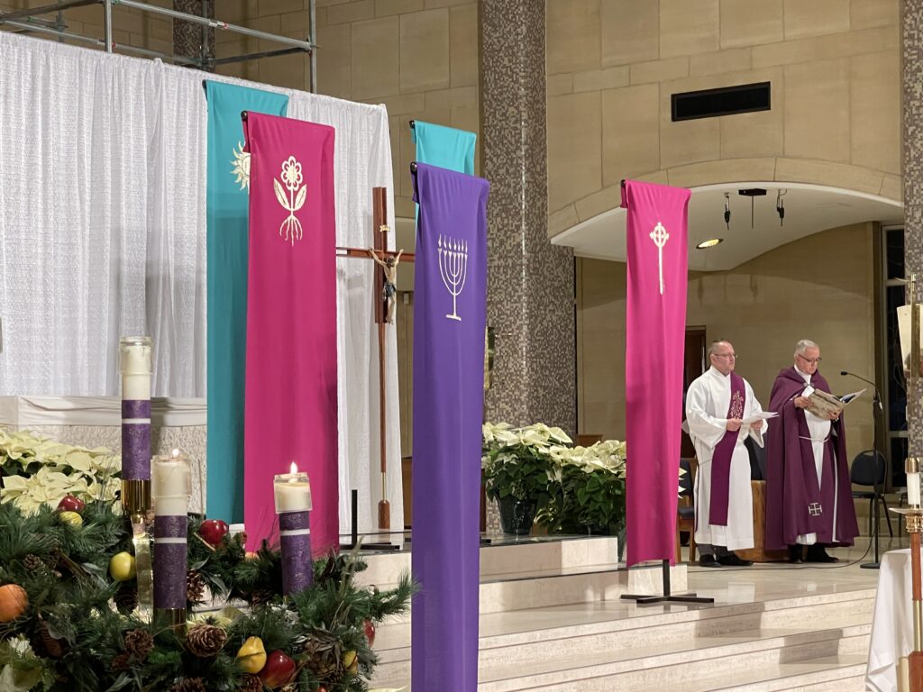 Banners carried during lessons and carols