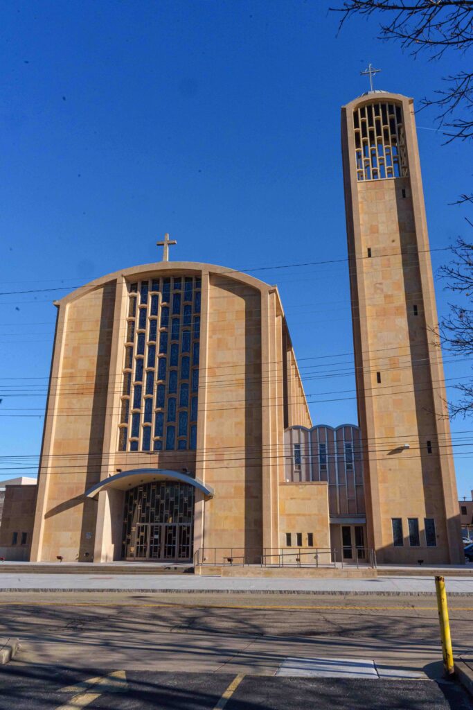 A shot of St. Columba Cathedral from the street. Photo by Brian Keith.