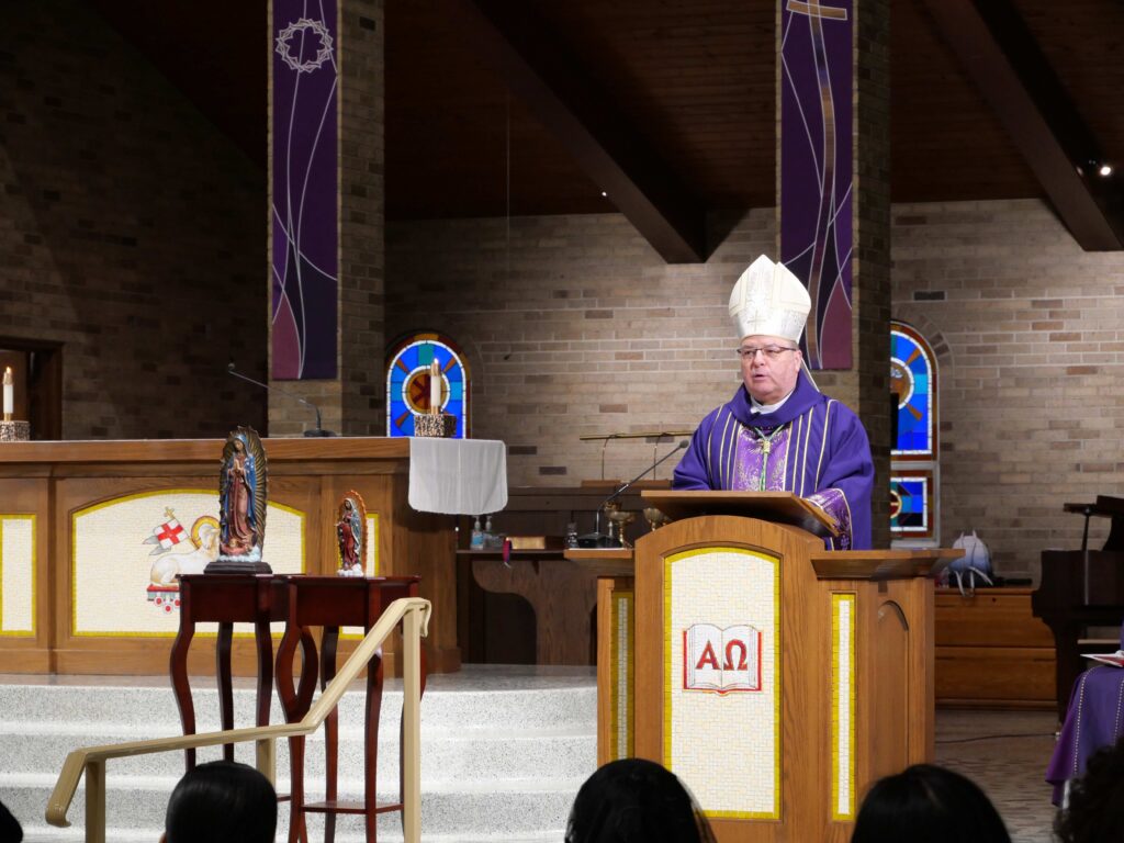 Bishop Bonnar delivers his homily at the second annual Hispanic Ministry Summit