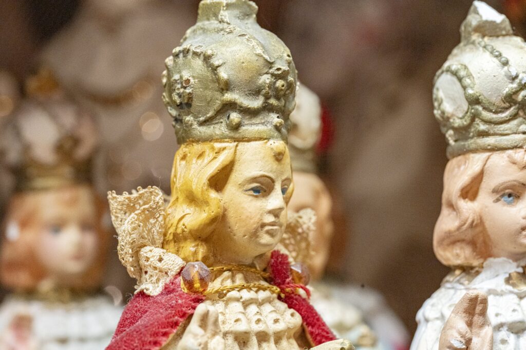 closeup of infant child of prague statue. Photo by Brian Keith