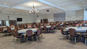 Inside the new parish center at Mt. Carmel in Niles. Photo by Karen S. Kastner.